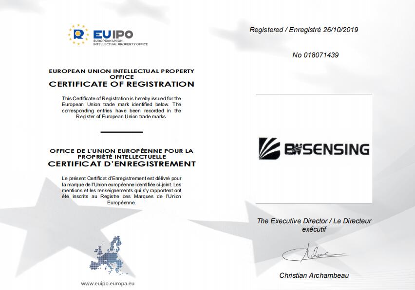 BWSENSING trademark has been recognized by the European Union
