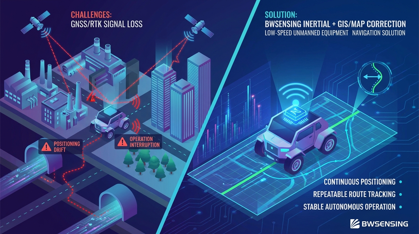Navigation Solution for Low-Speed Unmanned Intelligent Equipment